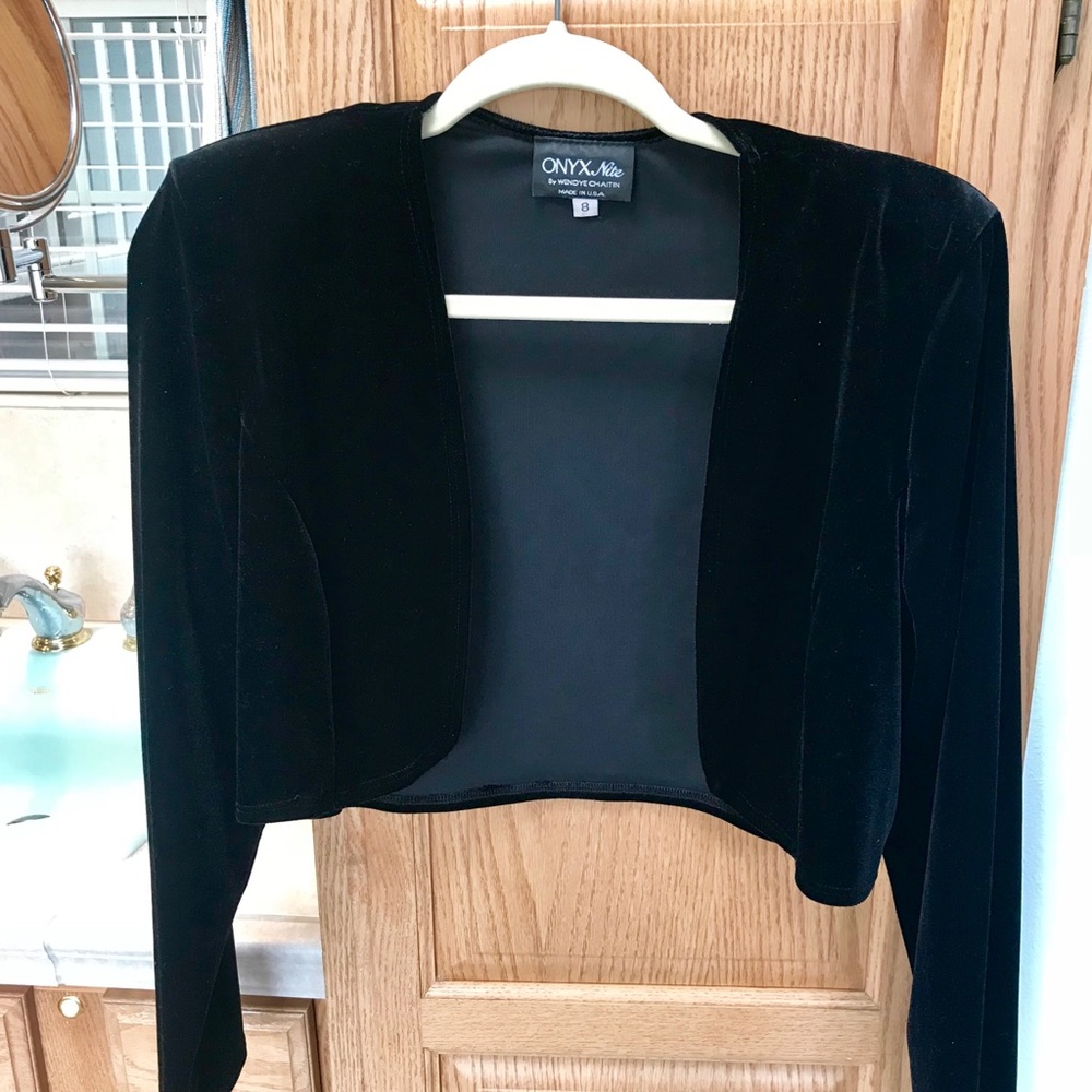 Black velvet shrug